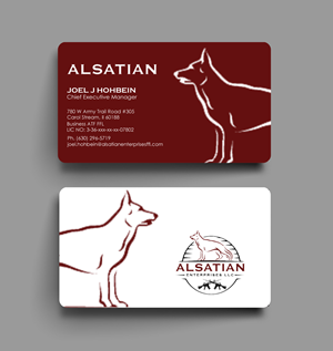 Business Card Design by chandrayaan.creative for Alsatian Enterprises LLC  | Design: #29080705
