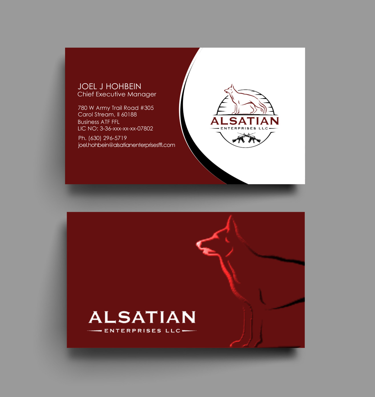 Visitenkarten-Design von chandrayaan.creative für Alsatian Enterprises LLC  | Design #29080717