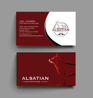 Business Card Design by chandrayaan.creative for Alsatian Enterprises LLC  | Design: #29080717