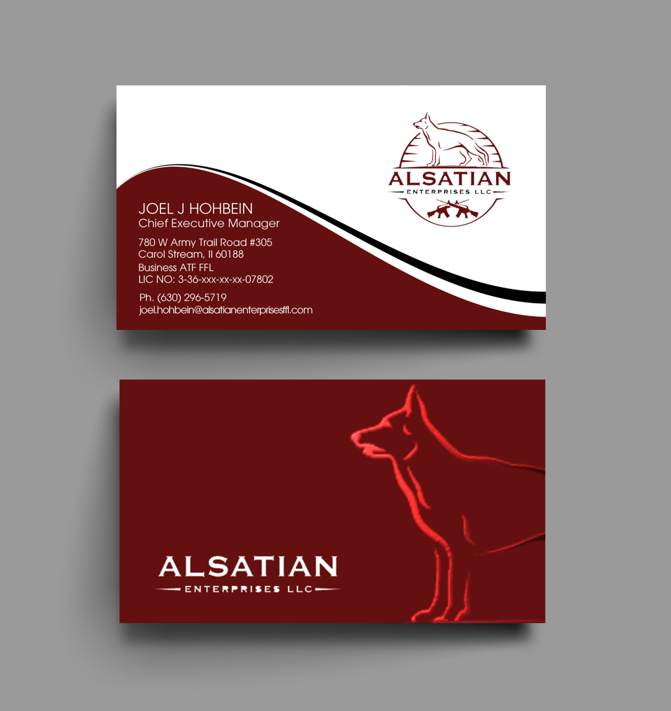 Business Card Design by chandrayaan.creative for Alsatian Enterprises LLC  | Design #29123727