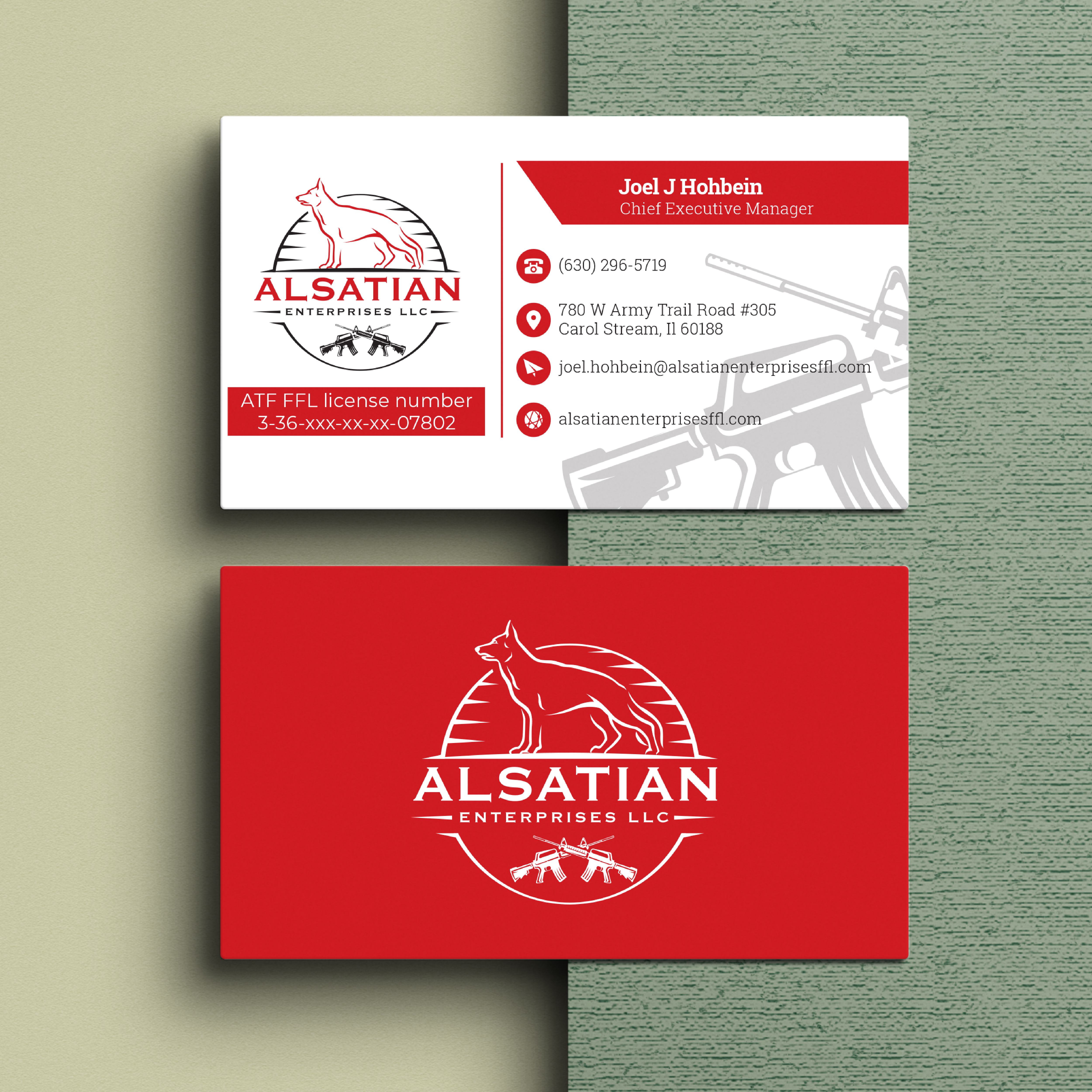 Diseño de Tarjeta de Presentación por Tharindu Gomas para Alsatian Enterprises LLC  | Diseño #29126845