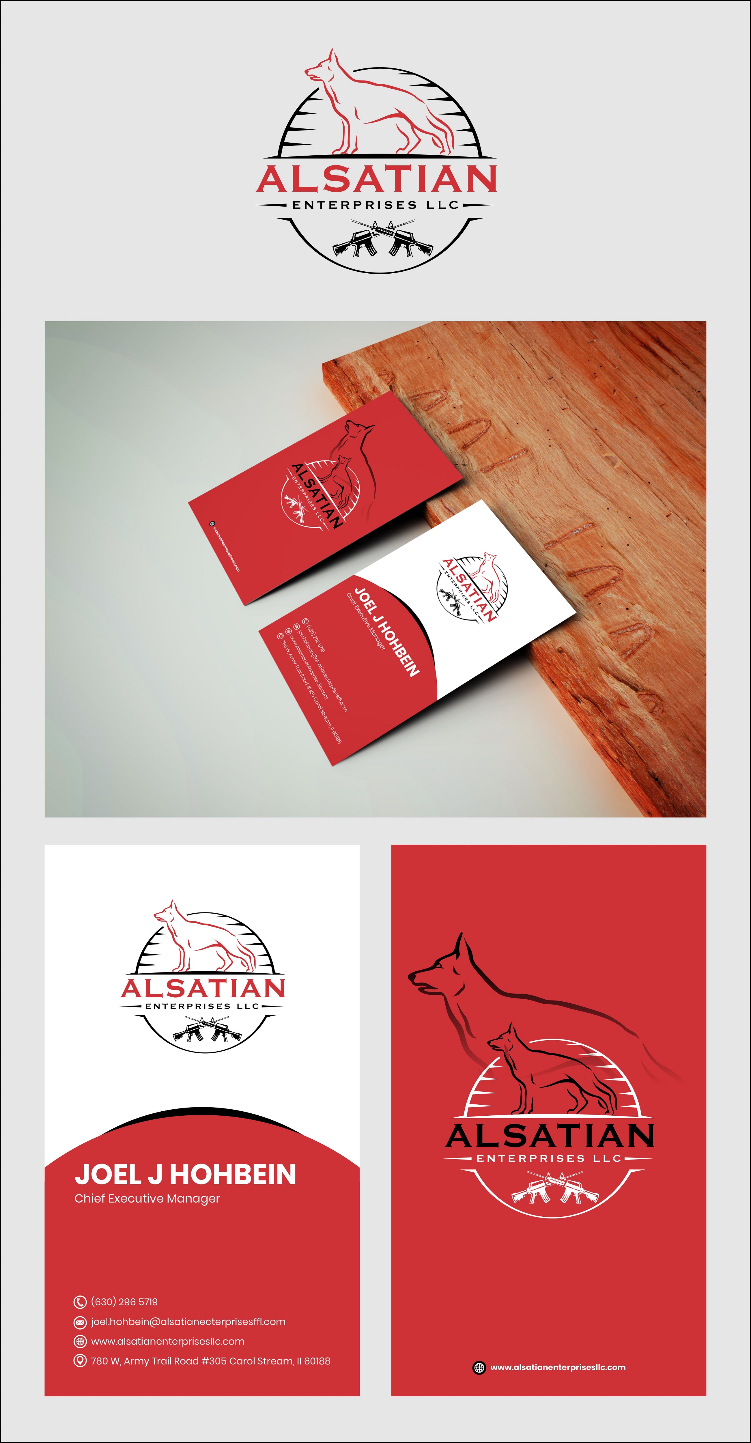 Business Card Design by 3Guys for Alsatian Enterprises LLC  | Design #29136875