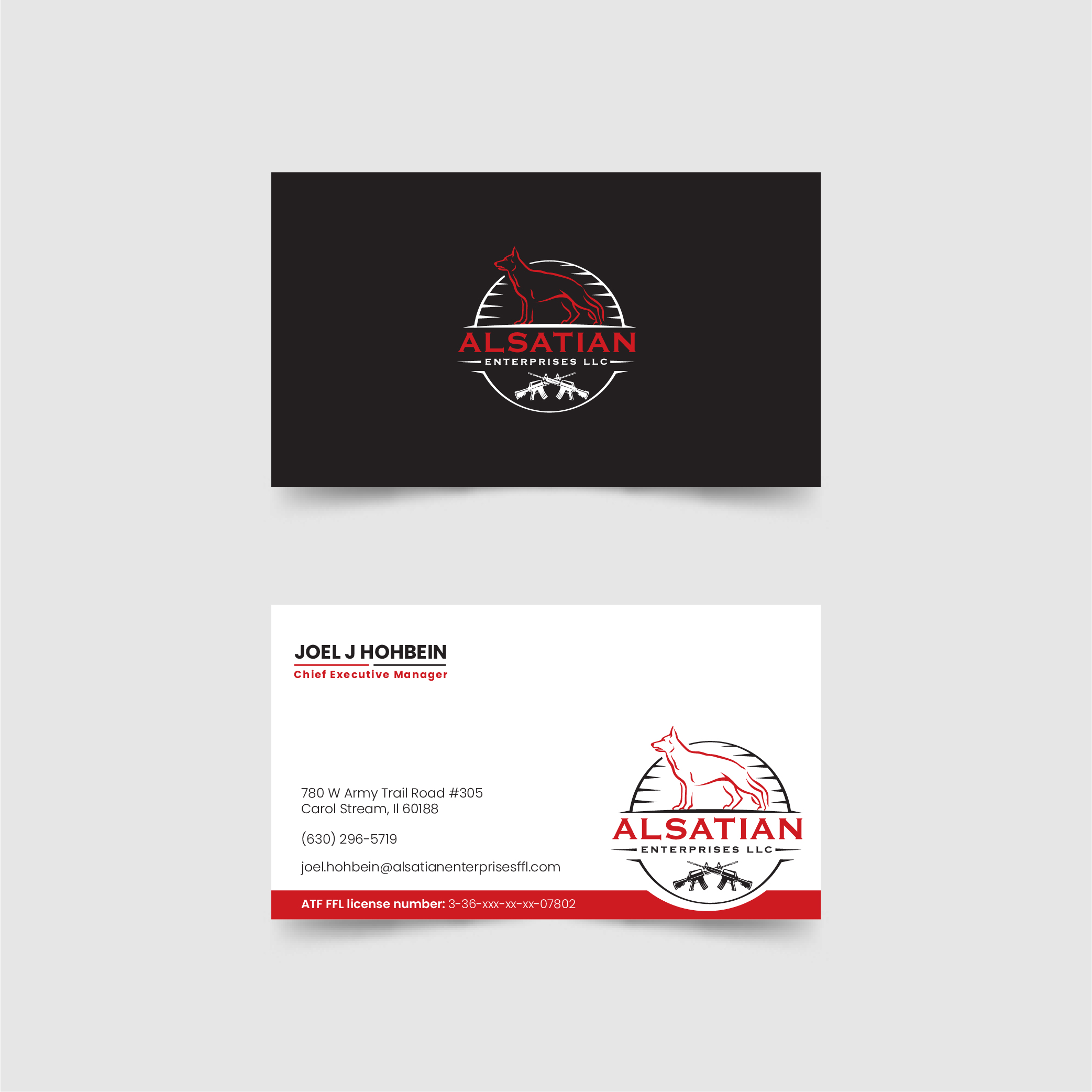 Diseño de Tarjeta de Presentación por 3Guys para Alsatian Enterprises LLC  | Diseño #29136883