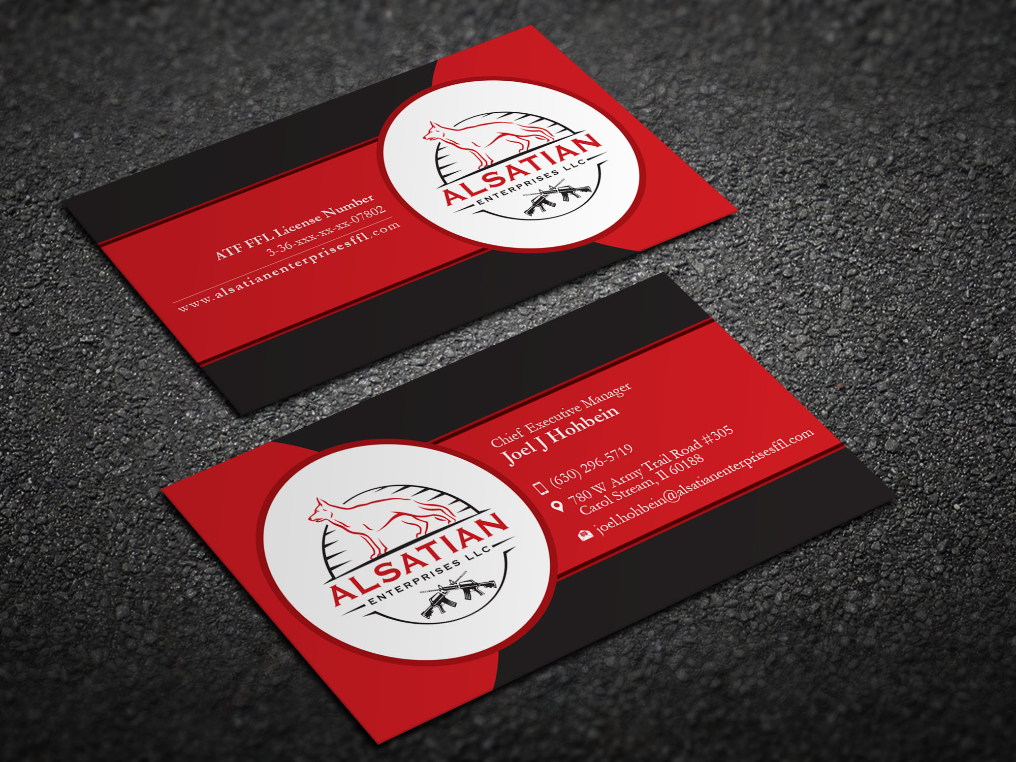 Visitenkarten-Design von Magic of Art für Alsatian Enterprises LLC  | Design #29093162
