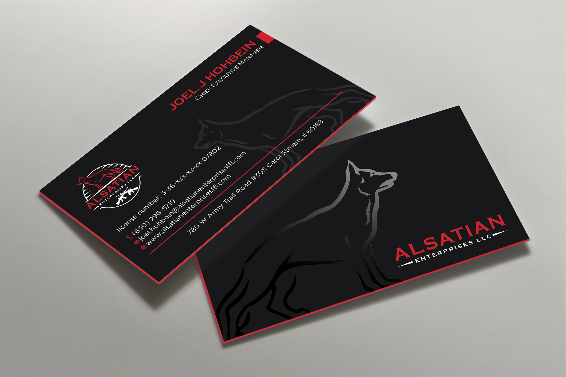 Business Card Design by Tripti Ranjan Gain for Alsatian Enterprises LLC  | Design #29080168