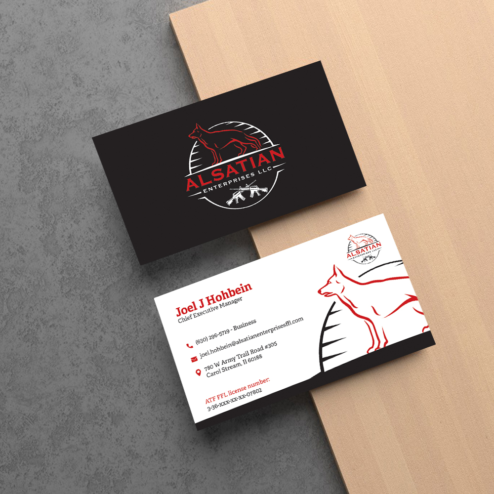 Diseño de Tarjeta de Presentación por BLUE WINGS para Alsatian Enterprises LLC  | Diseño #29124237