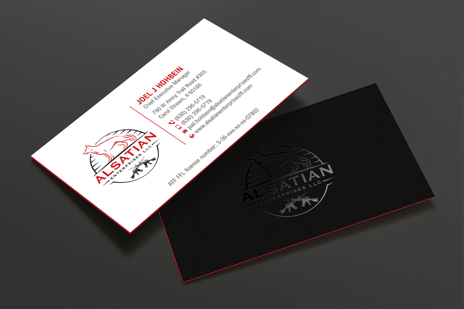 Business Card Design by DesignShout for Alsatian Enterprises LLC  | Design #29080616