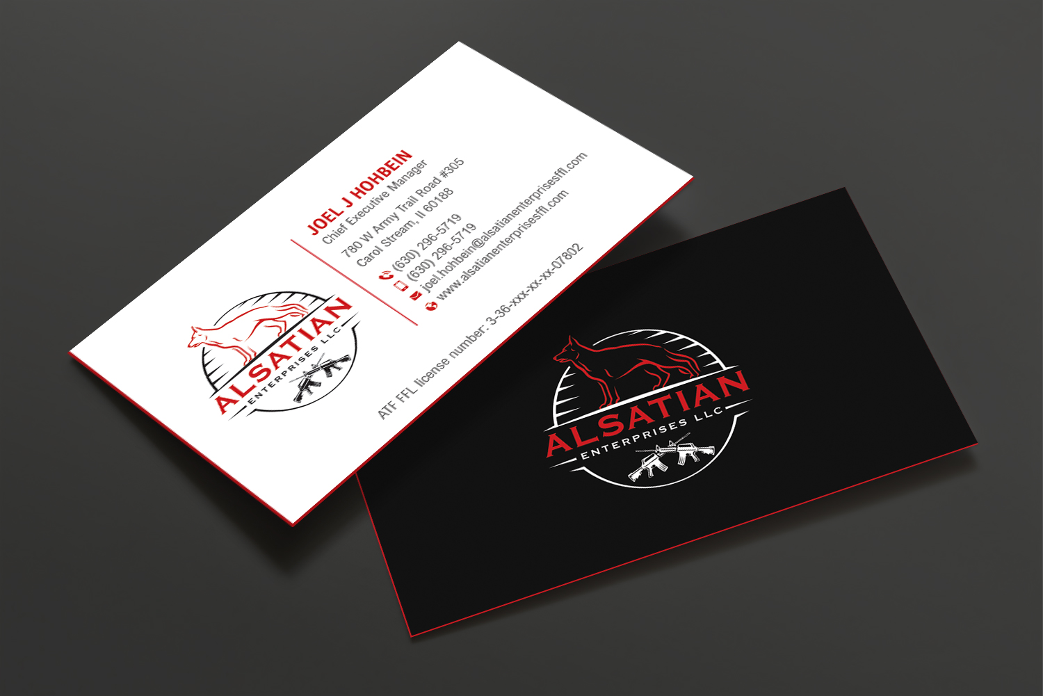 Business Card Design by DesignShout for Alsatian Enterprises LLC  | Design #29080617