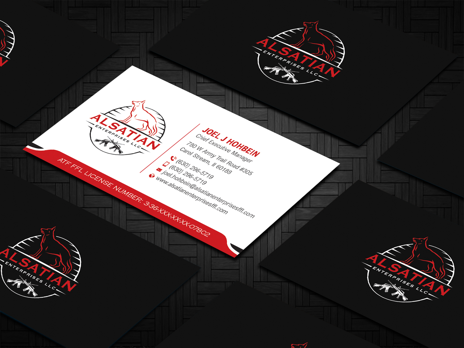 Diseño de Tarjeta de Presentación por DesignShout para Alsatian Enterprises LLC  | Diseño #29080810