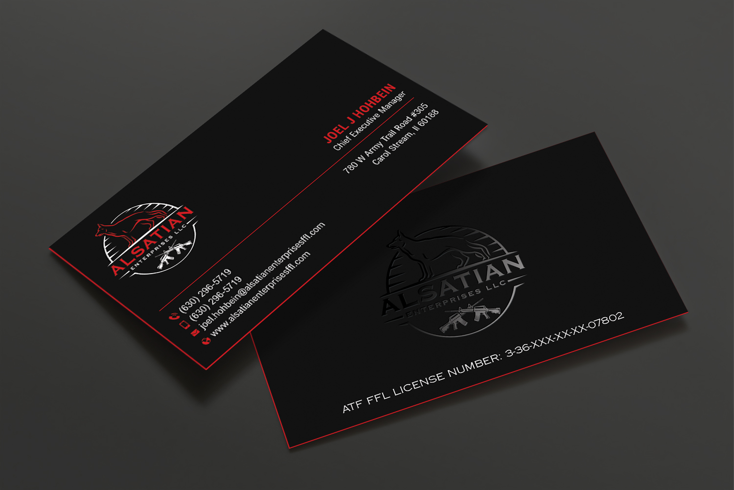 Diseño de Tarjeta de Presentación por DesignShout para Alsatian Enterprises LLC  | Diseño #29081002