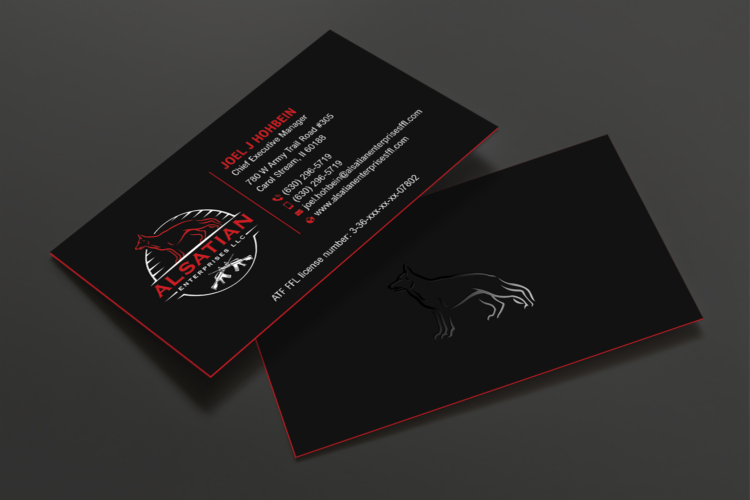 Business Card Design by DesignShout for Alsatian Enterprises LLC  | Design #29081100