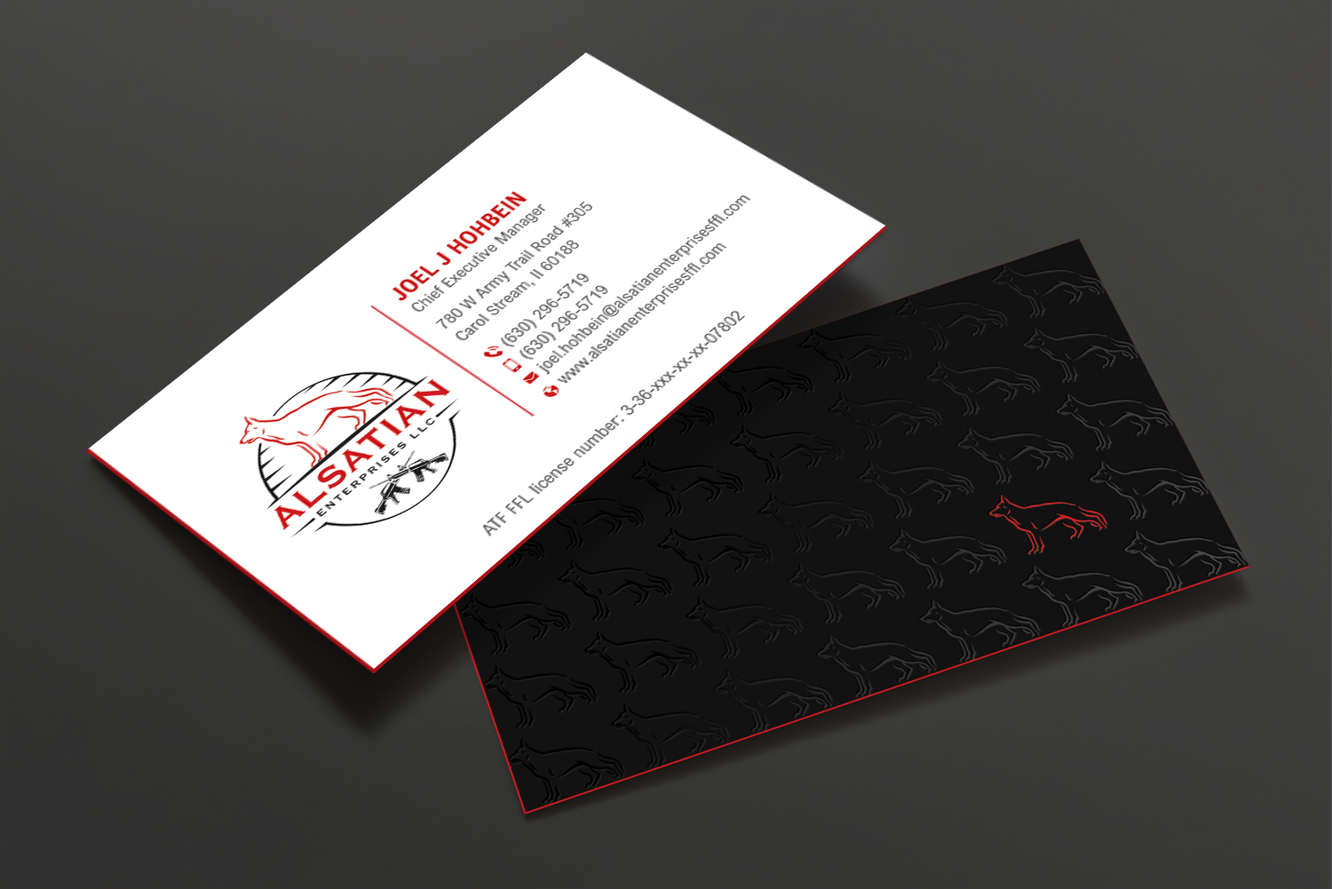 Diseño de Tarjeta de Presentación por DesignShout para Alsatian Enterprises LLC  | Diseño #29081134