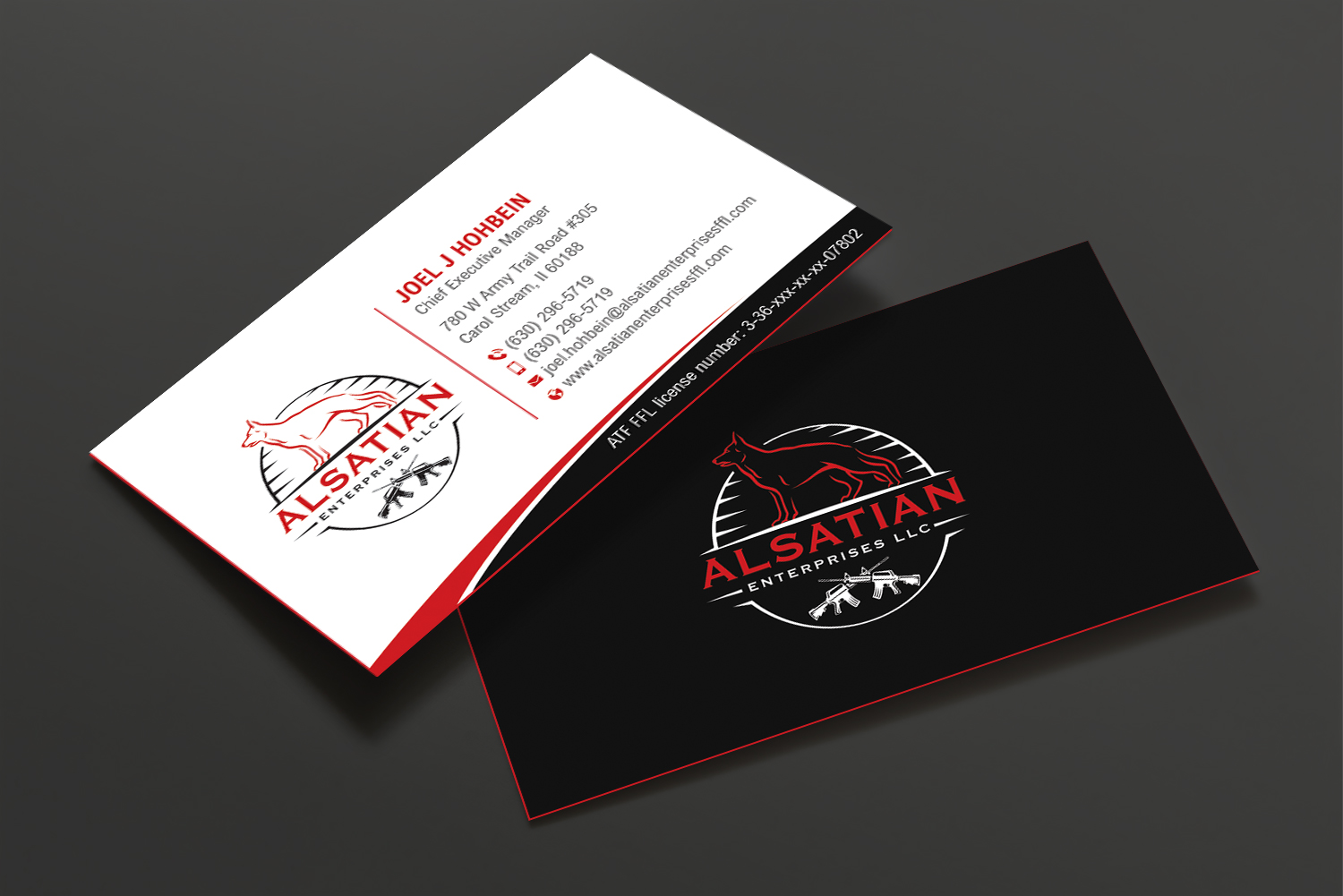 Business Card Design by DesignShout for Alsatian Enterprises LLC  | Design #29081212