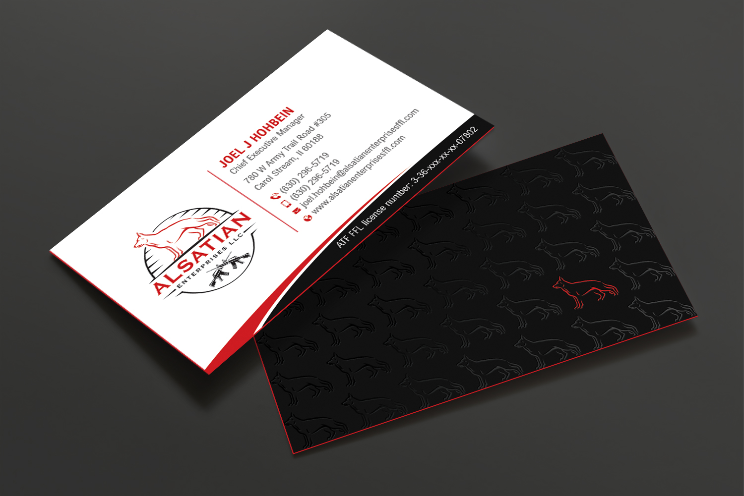 Diseño de Tarjeta de Presentación por DesignShout para Alsatian Enterprises LLC  | Diseño #29081213