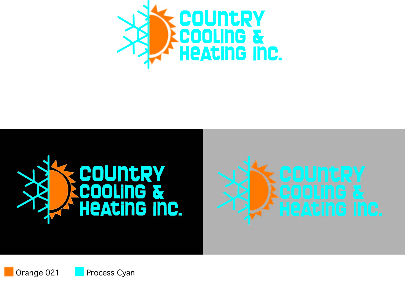 Logo Design by TownTrend for Country Cooling & Heating Inc | Design #67039