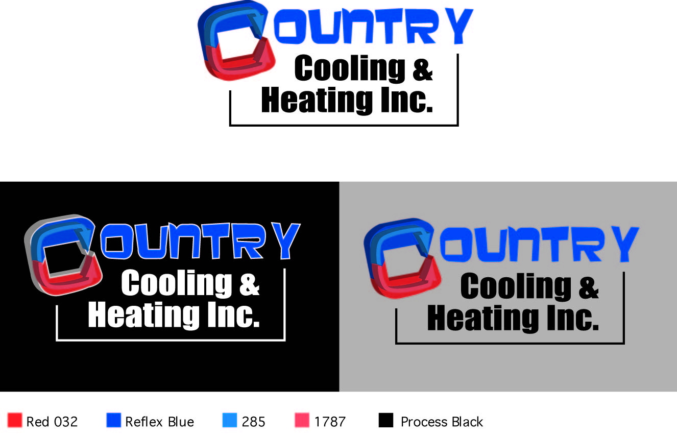 Diseño de Logo por TownTrend para Country Cooling & Heating Inc | Diseño #67044