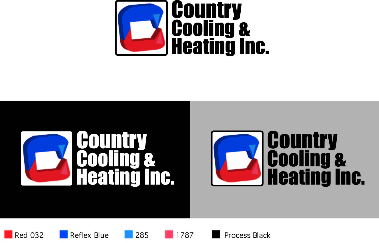 Logo Design by TownTrend for Country Cooling & Heating Inc | Design #67046