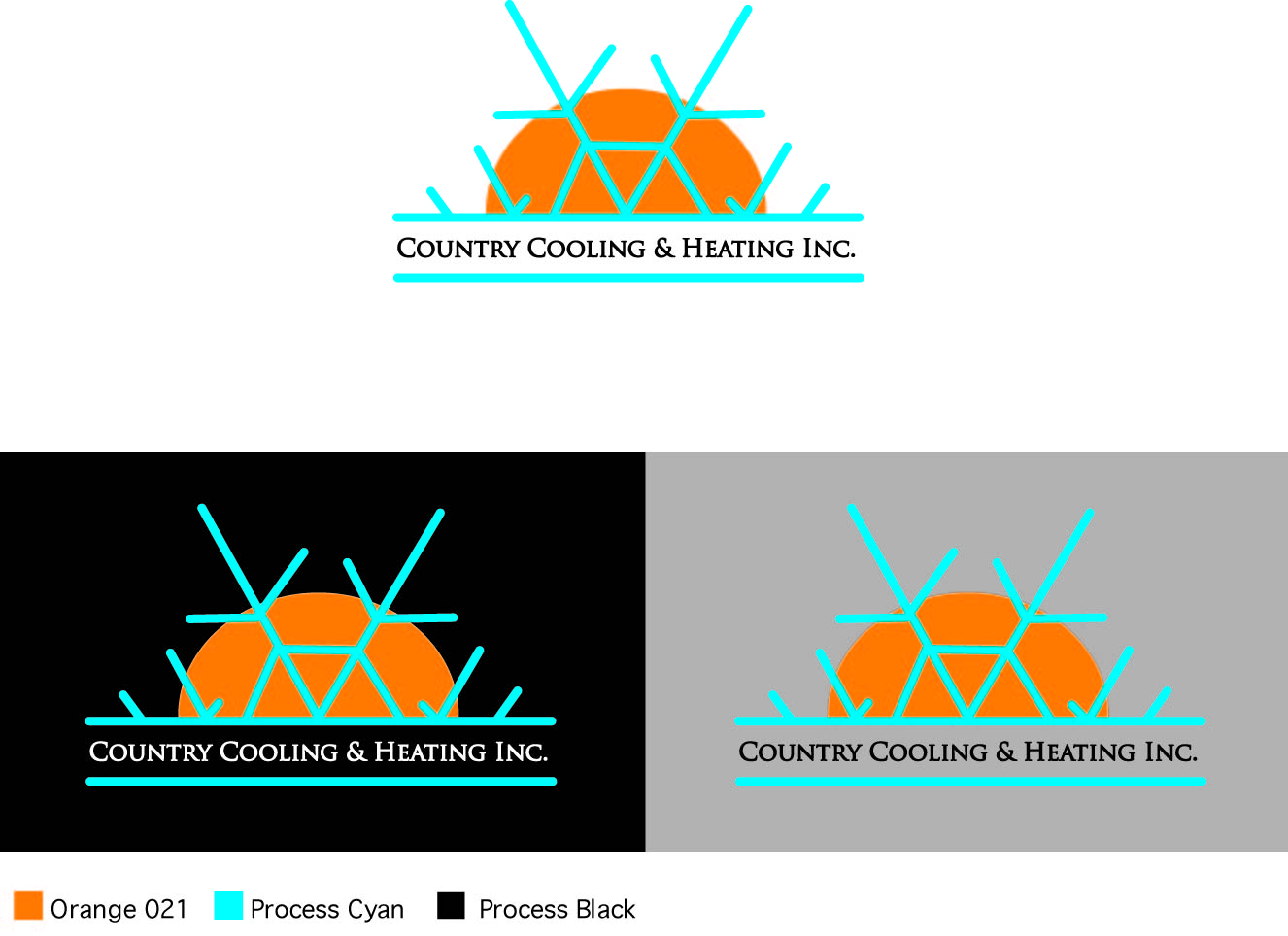 Logo Design by TownTrend for Country Cooling & Heating Inc | Design #67059
