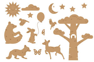 Forest Scene Wall Hangings for Child's Room | Diseño Con Ilustración por karika