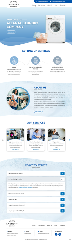 Professional Website for Atlanta Laundry Company | Web Design by pb