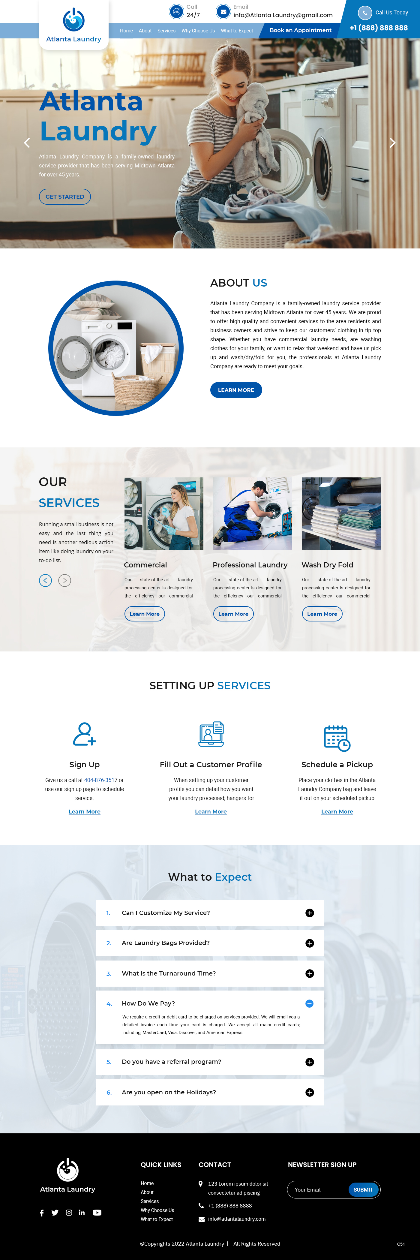 Web Design by pb for Atlanta Laundry Company, Inc. | Design #29096198