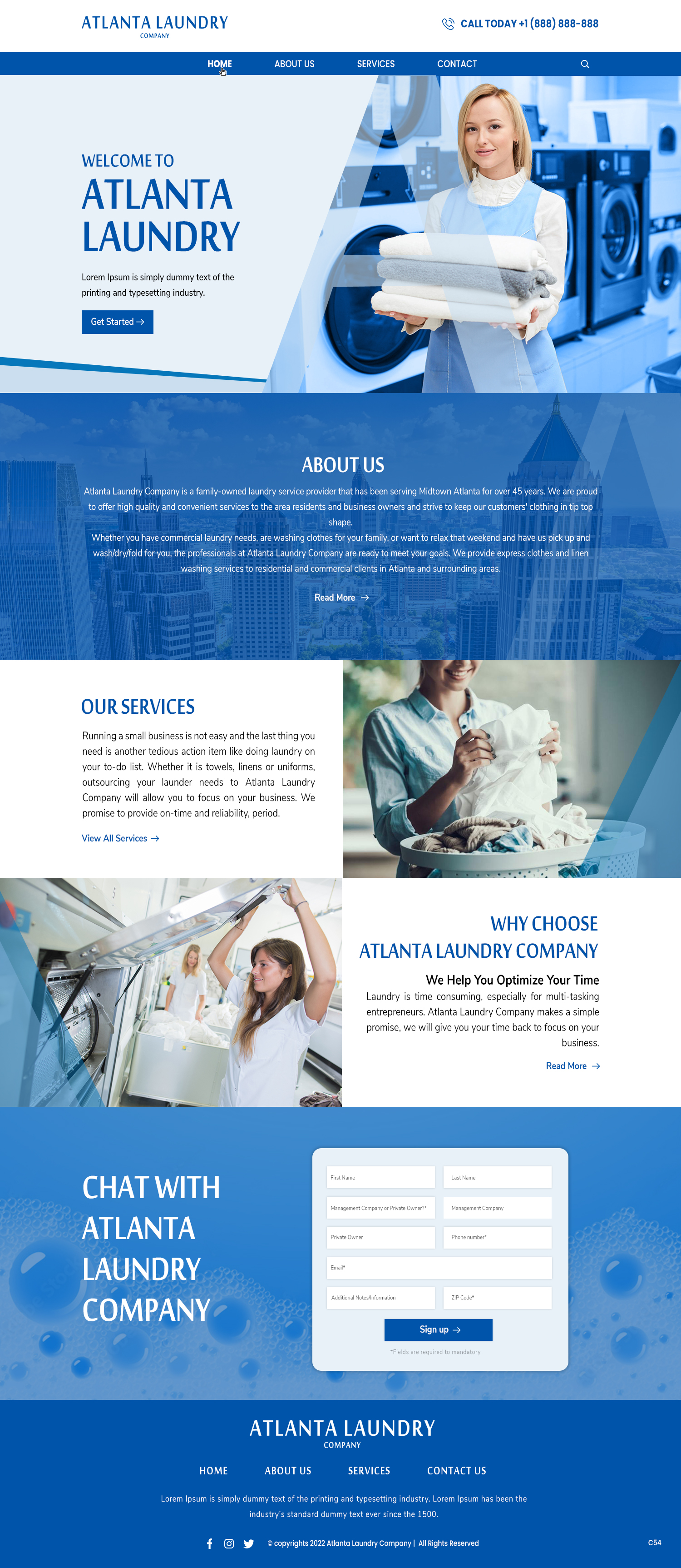 Web Design par pb pour Atlanta Laundry Company, Inc. | Design #29102315