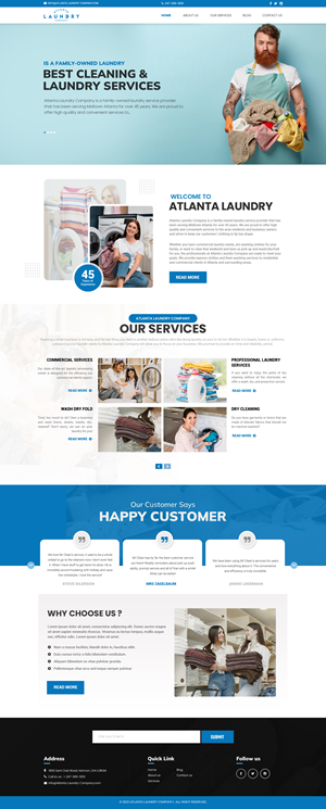 Web Design by Dream Logo Design for Atlanta Laundry Company, Inc. | Design: #29101755