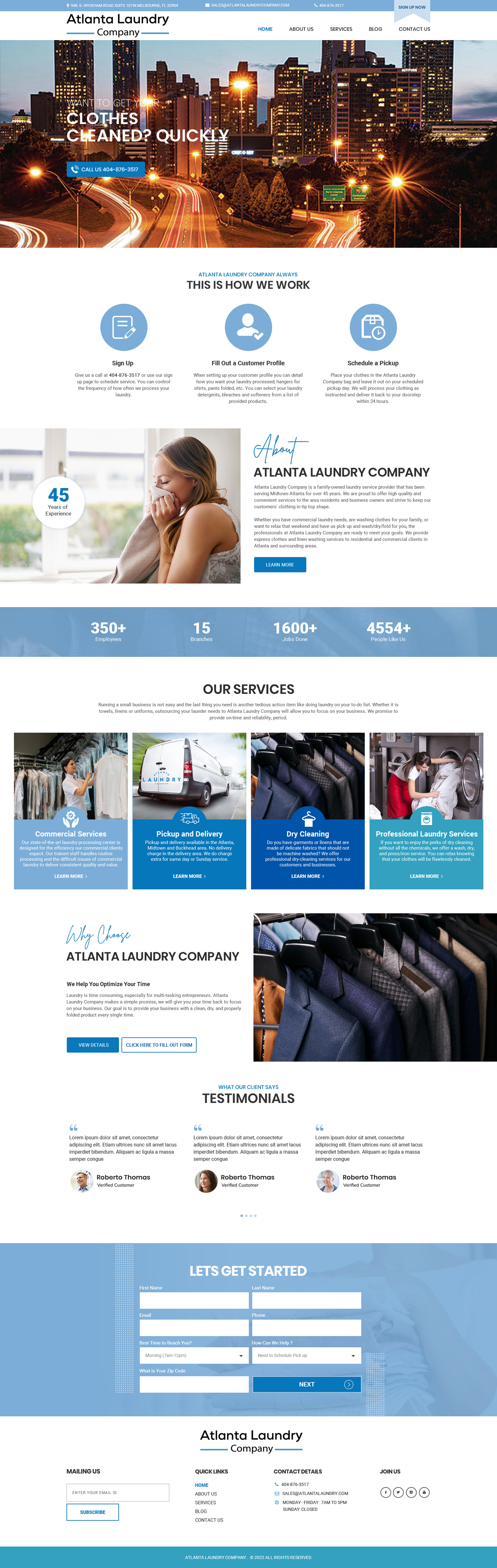 Web Design by Dream Logo Design for Atlanta Laundry Company, Inc. | Design: #29115017