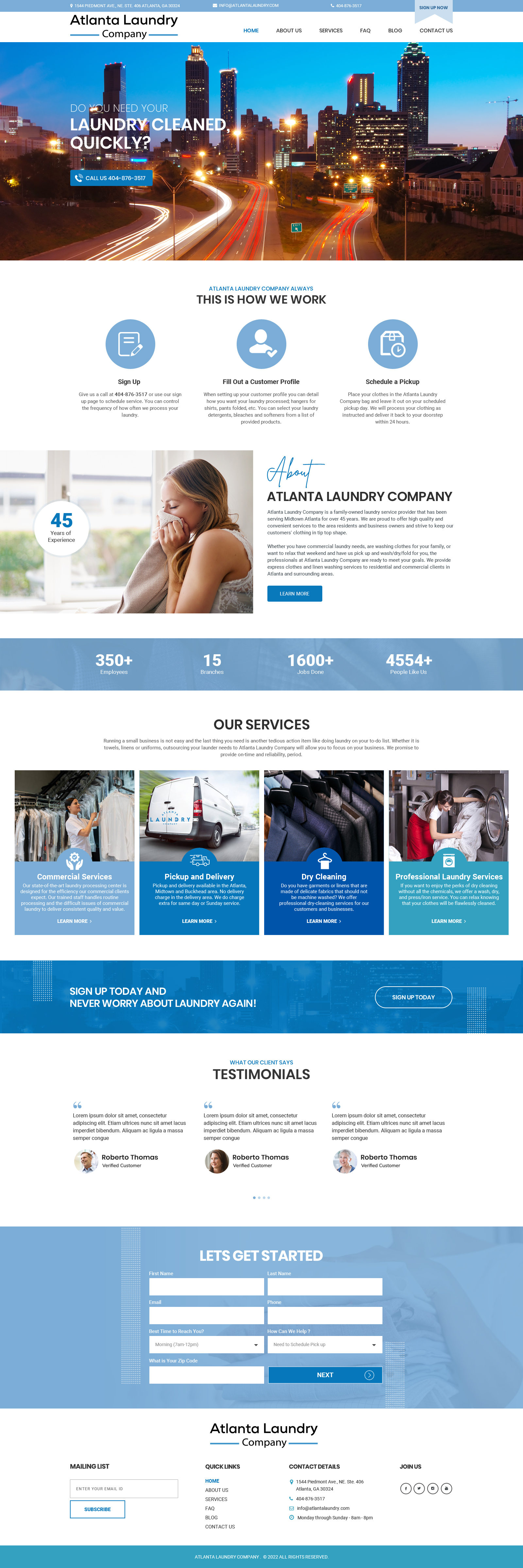 Web Design by Dream Logo Design for Atlanta Laundry Company, Inc. | Design #29151373