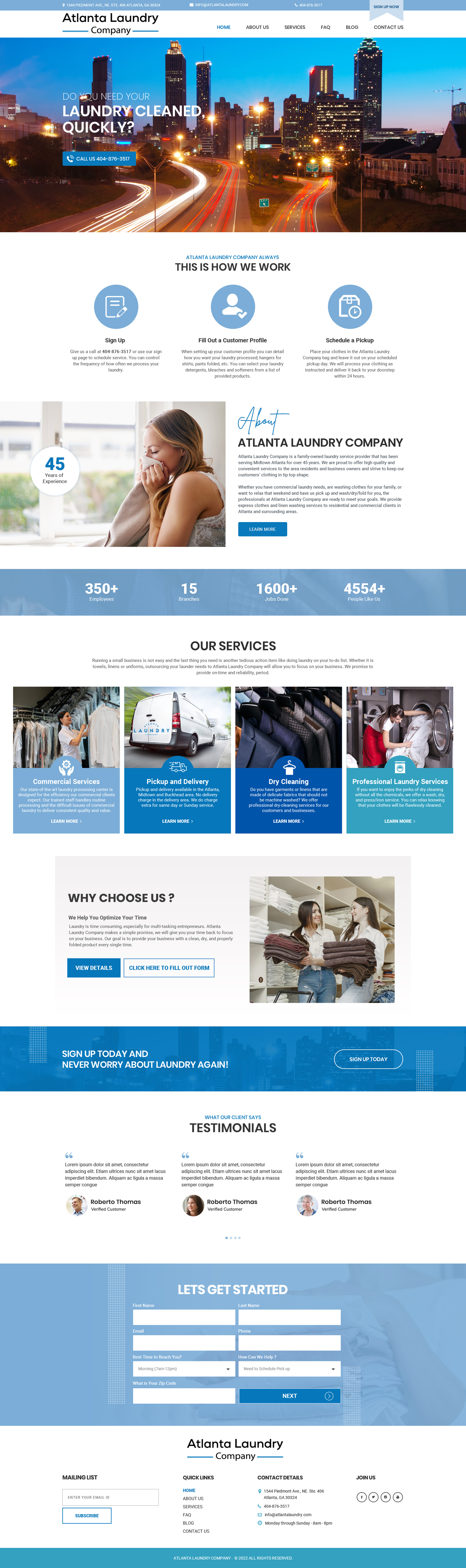 Diseño Web por Dream Logo Design para Atlanta Laundry Company, Inc. | Diseño #29161374