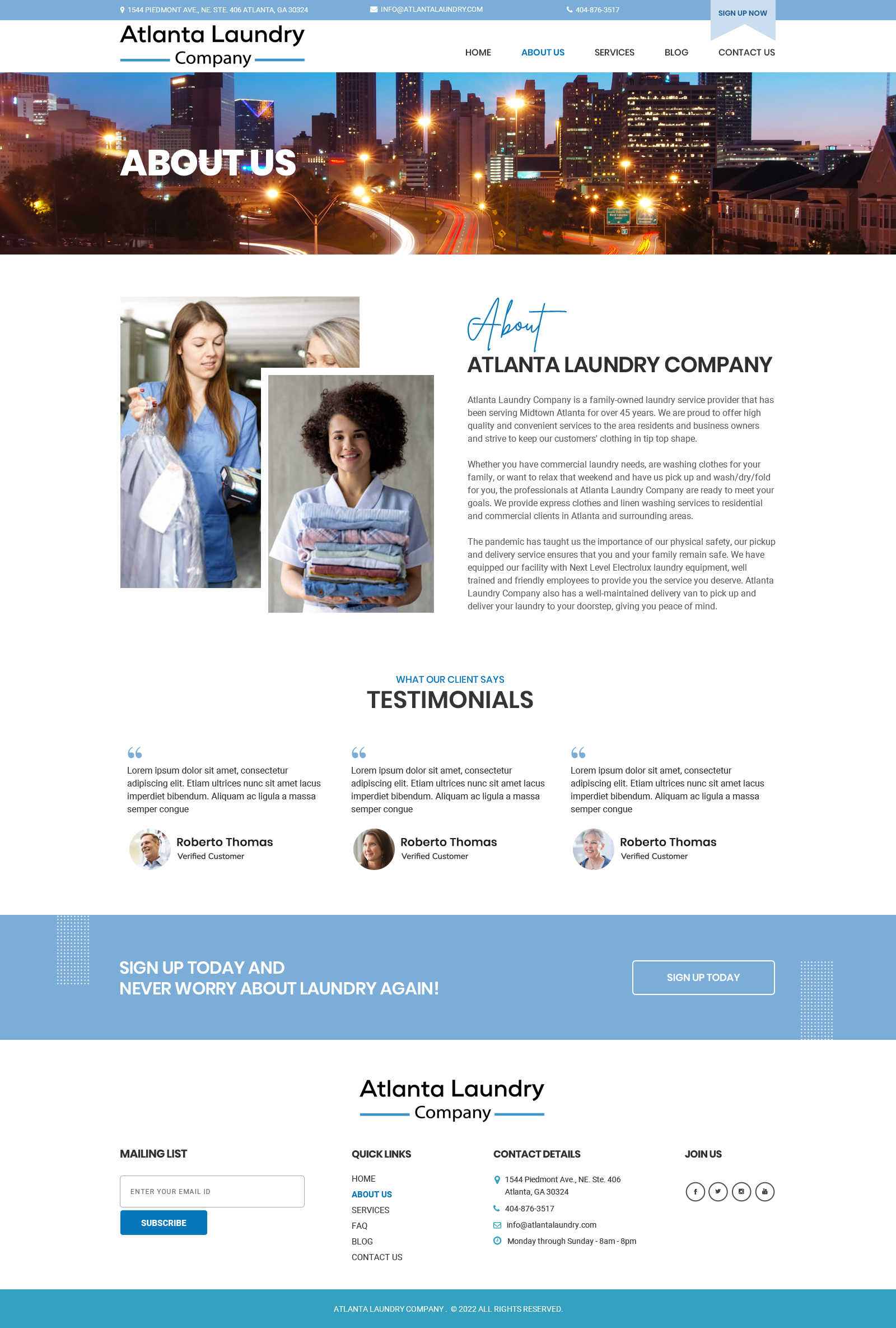 Web Design by Dream Logo Design for Atlanta Laundry Company, Inc. | Design #29173661