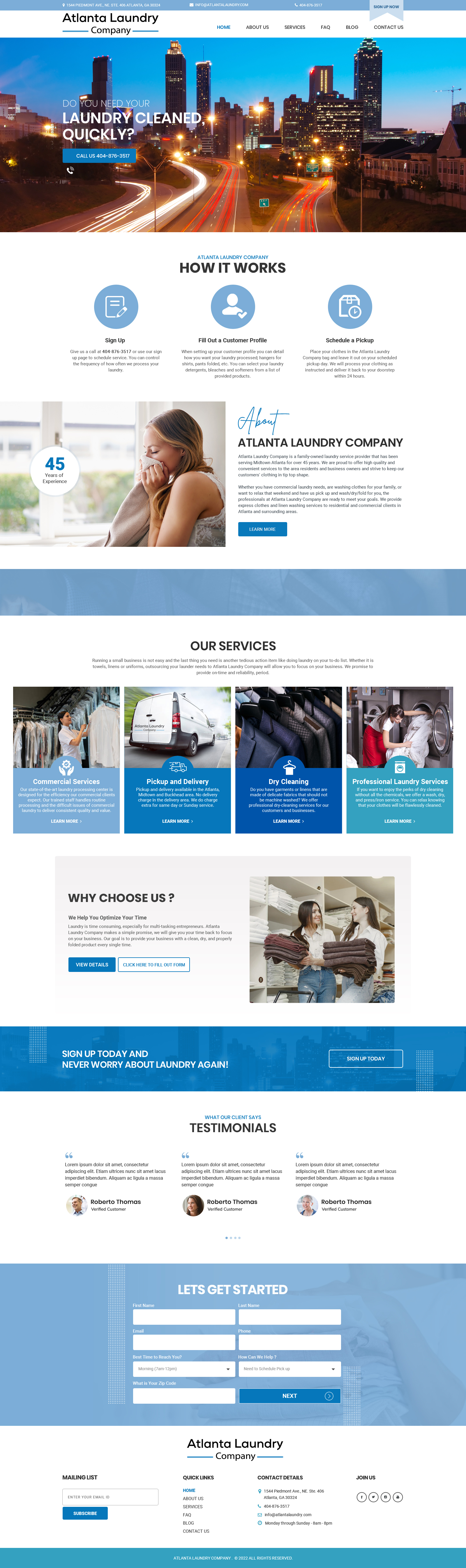 Web Design by Dream Logo Design for Atlanta Laundry Company, Inc. | Design #29173666