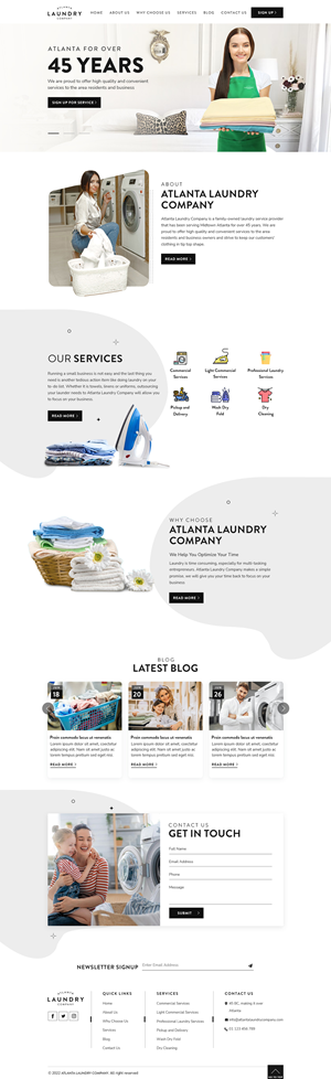 Web Design by sai.designer87 for Atlanta Laundry Company, Inc. | Design: #29094893