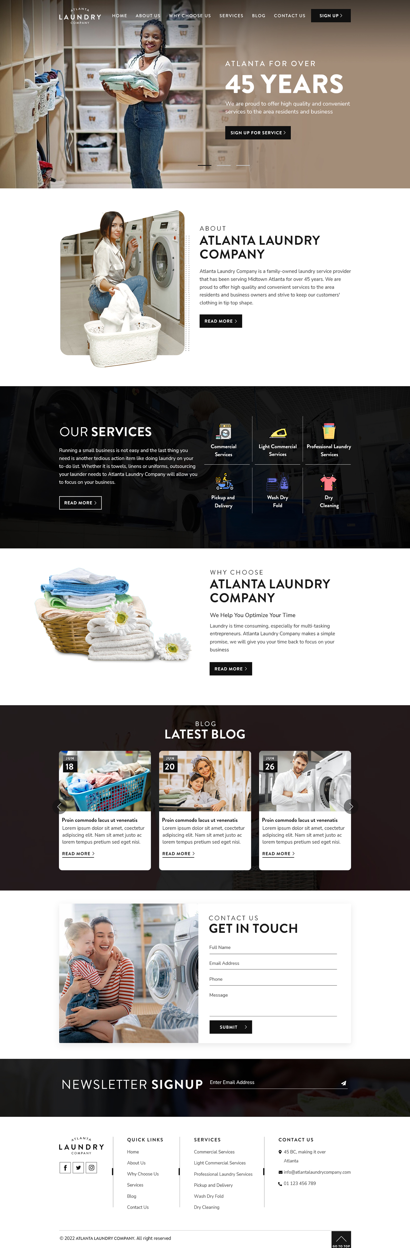 Web Design by sai.designer87 for Atlanta Laundry Company, Inc. | Design #29094894