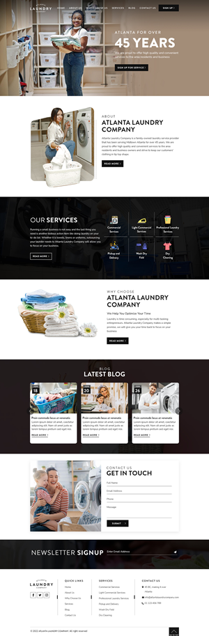 Web Design by sai.designer87 for Atlanta Laundry Company, Inc. | Design: #29094894