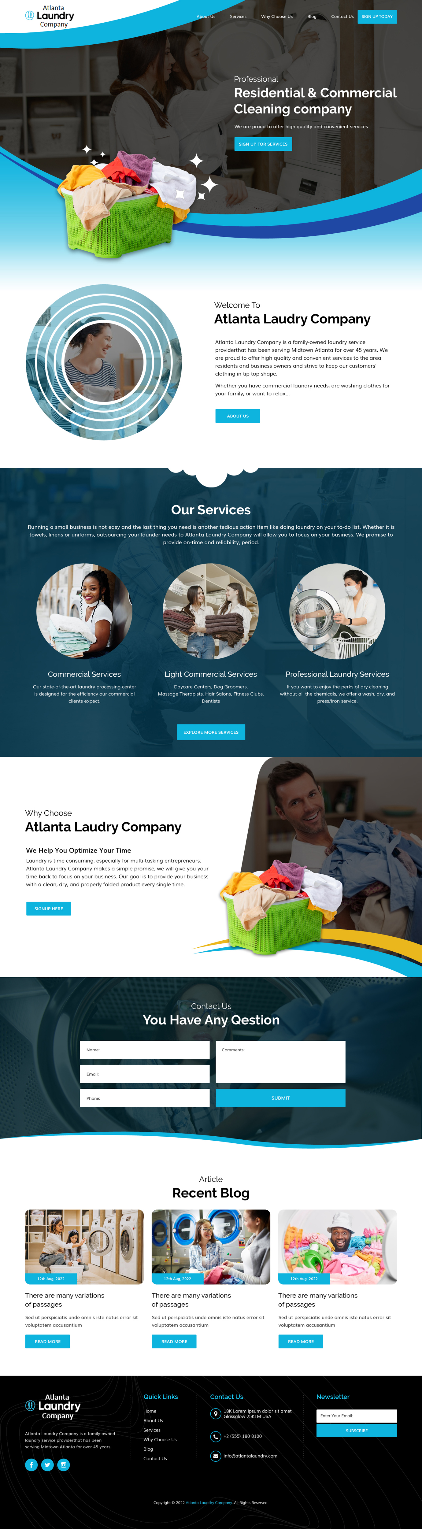 Web Design by sai.designer87 for Atlanta Laundry Company, Inc. | Design #29103400