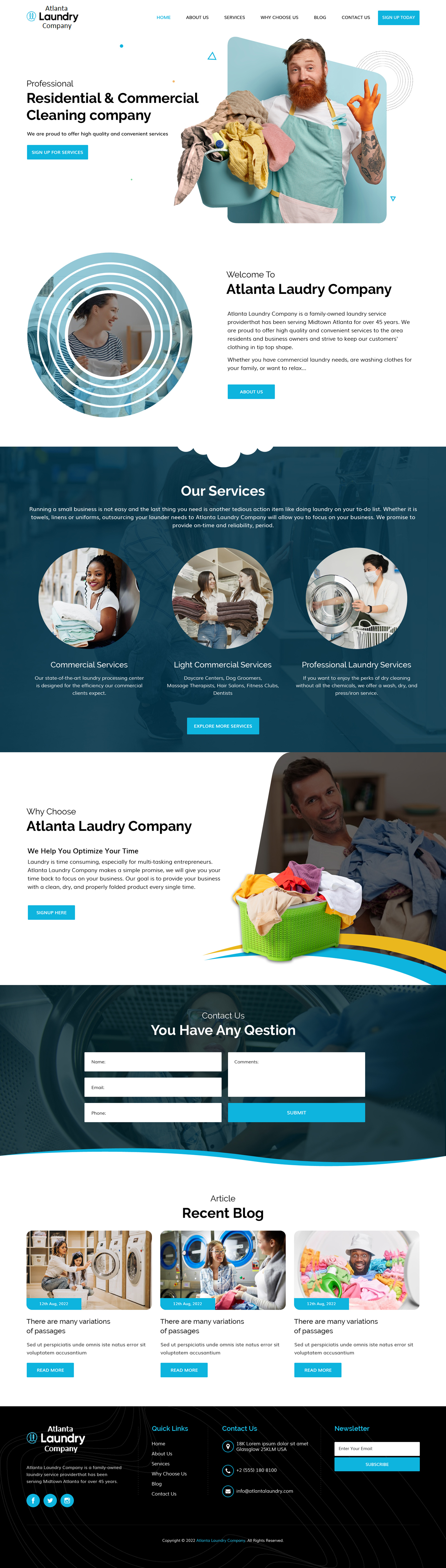 Web Design by sai.designer87 for Atlanta Laundry Company, Inc. | Design #29103401