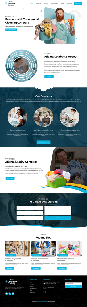 Web Design by sai.designer87 for Atlanta Laundry Company, Inc. | Design: #29103401