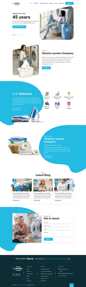 Web Design by sai.designer87 for Atlanta Laundry Company, Inc. | Design: #29103419