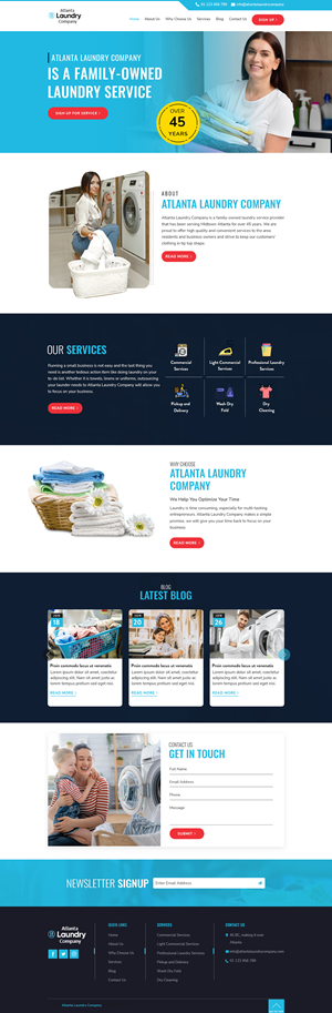 Web Design by sai.designer87 for Atlanta Laundry Company, Inc. | Design: #29103420