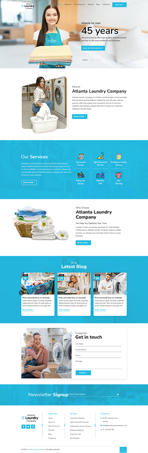 Web Design by sai.designer87 for Atlanta Laundry Company, Inc. | Design: #29103421