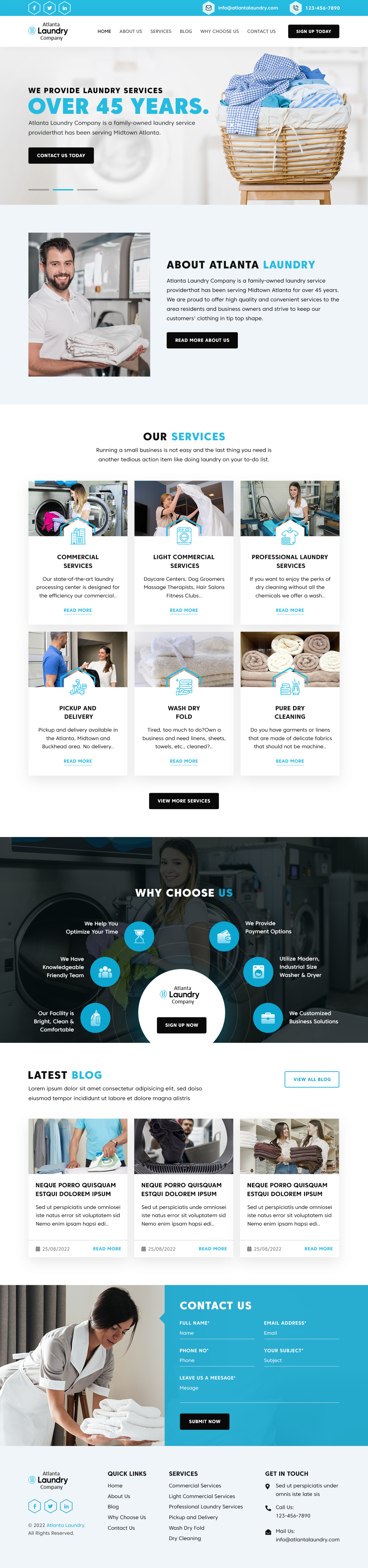 Web Design by sai.designer87 for Atlanta Laundry Company, Inc. | Design #29103445