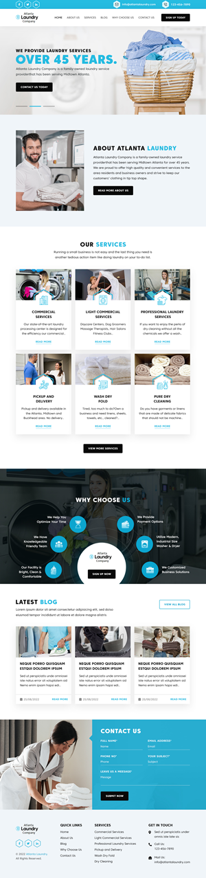 Web Design by sai.designer87 for Atlanta Laundry Company, Inc. | Design: #29103445