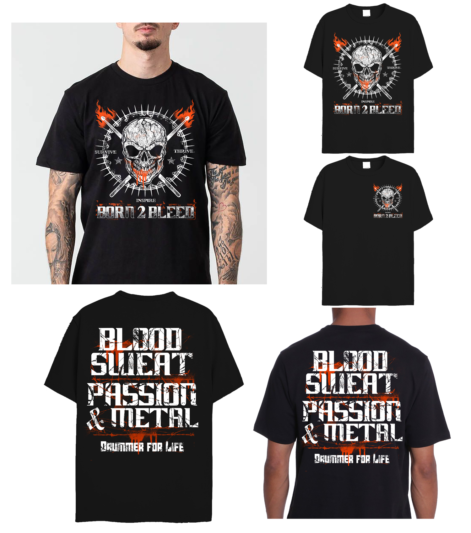 T-shirt Design by Heydale for BORN 2 BLEED | Design #29117040