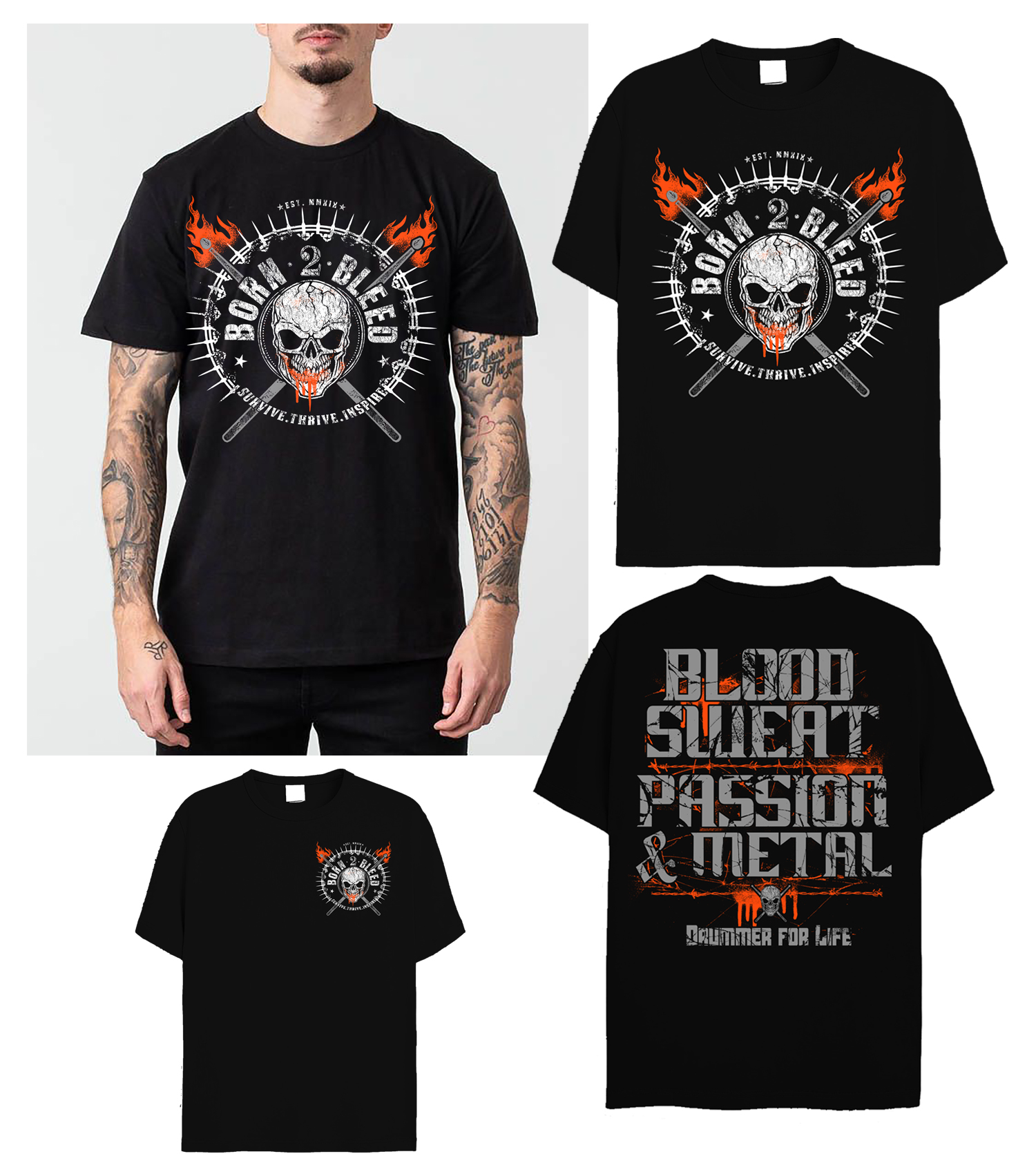T-shirt Design by Heydale for BORN 2 BLEED | Design #29122475