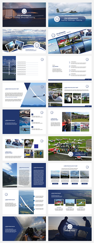 Powerpoint template for aviation club | PowerPoint Design by Pixper