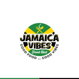 Jamaica Vibes Food Hut  Slogan: Good Food ... Good Vibes | Diseño de Logo por webeezine