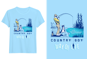 fishing apparel company needs t-shirt design (Country boy way of life) | Diseño de Camiseta por GREEN SENTHIL