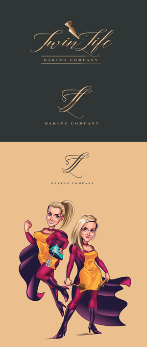 Logo Design by ally designs for Twin Life Baking Company | Design: #29125743