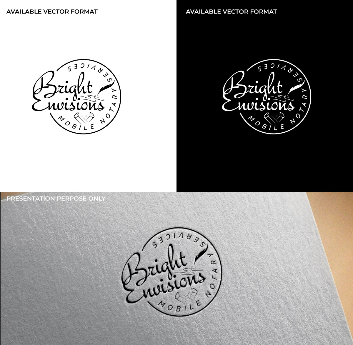 Logo Design by RS_Design for Bright Envisions Mobile Notary Services | Design #29125542